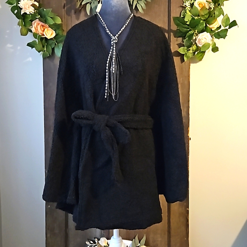 NWT - Vince Camuto Belted Teddy Bear Poncho - One Size Fits Most